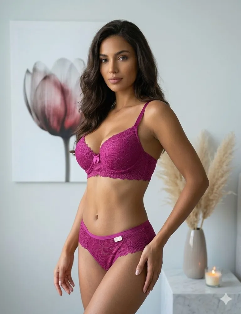 CONJUNTO LINDA ROSA C/BOJO  - Pink (rendas variadas)