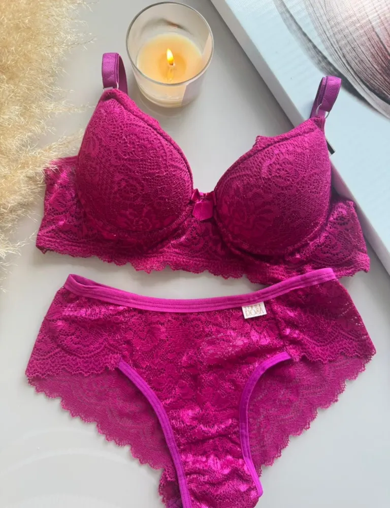 CONJUNTO LINDA ROSA C/BOJO  - Pink (rendas variadas) - Detalhe