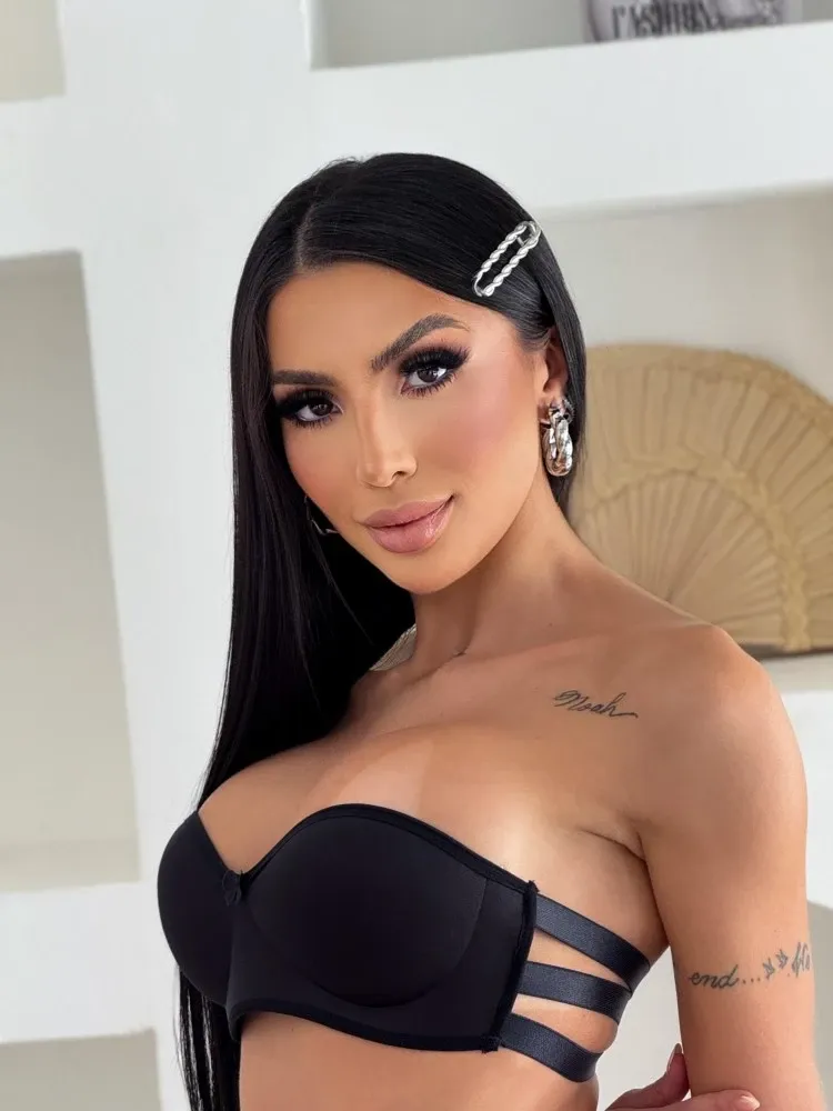 SUTIÃ TOMARA QUE CAIA 3 TIRAS  - Preto