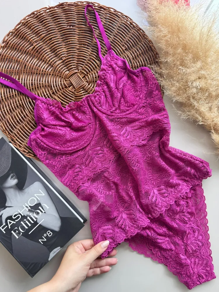 Body s/bojo rendado Silvia  - Odalisca