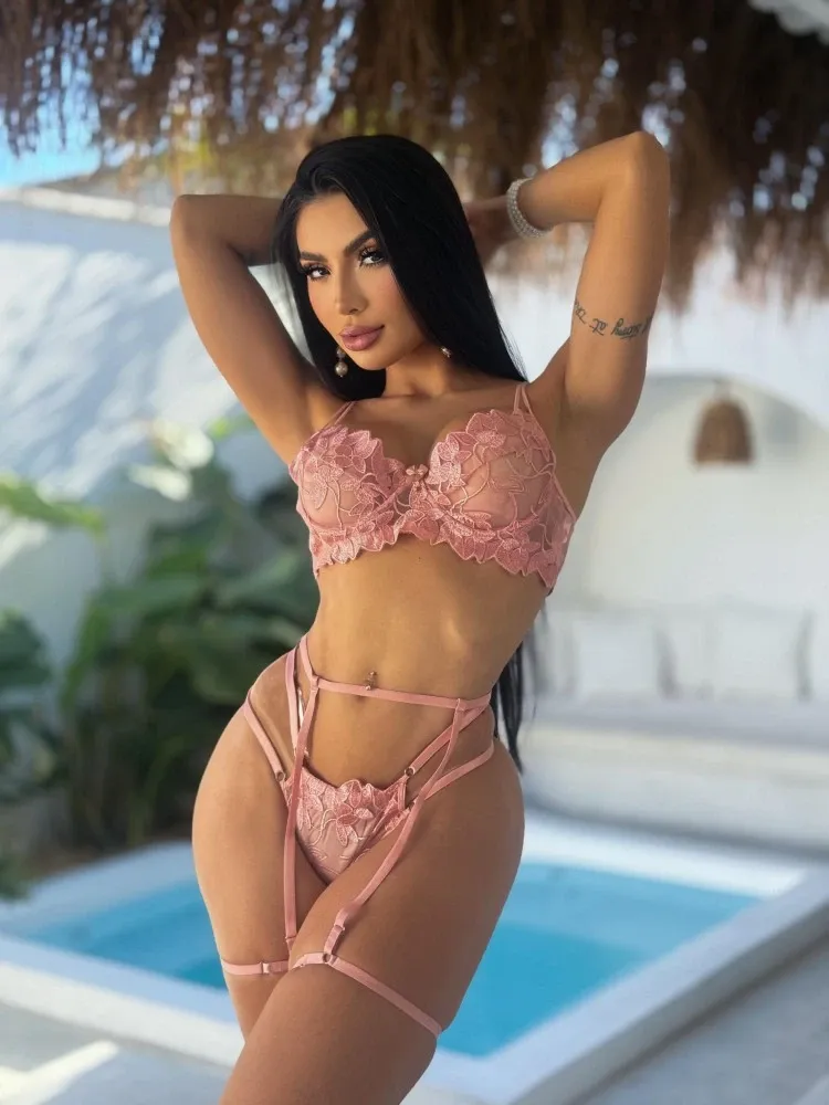 CONJUNTO S/BOJO AFRODITE + CINTA LIGA  - ROSE