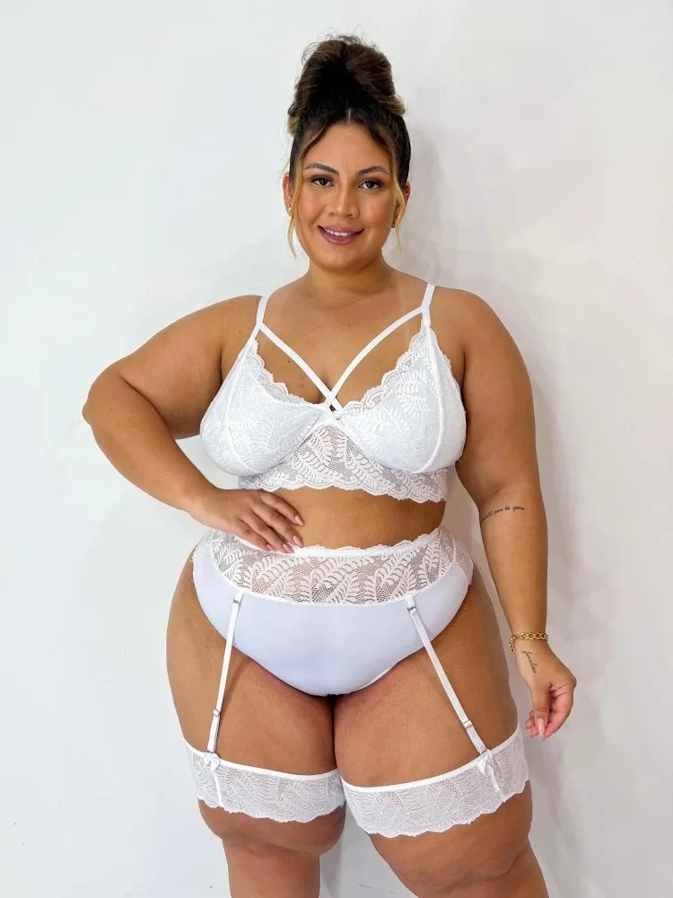 CINTA LIGA S/BOJO PLUS LOVE  - BRANCO