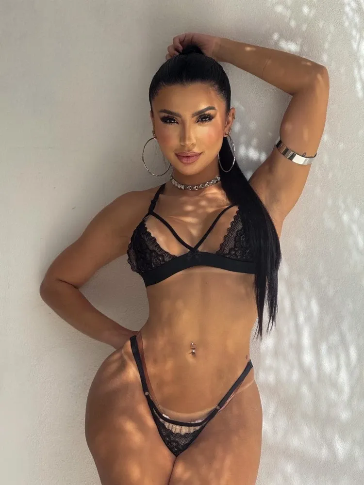 CONJUNTO TULE AMANDA - Preto (rendas varidas) 0