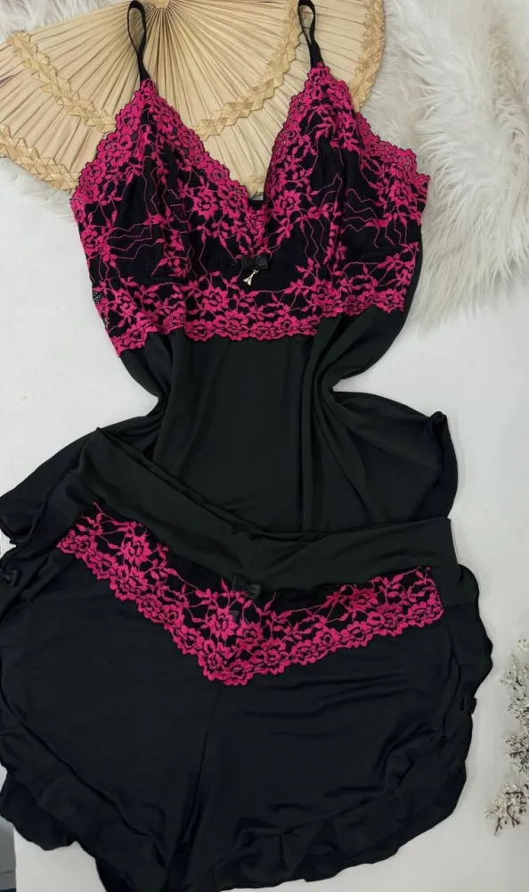 BABY DOLL FLUFLU PLUS SIZE  - rendas bicolor 5