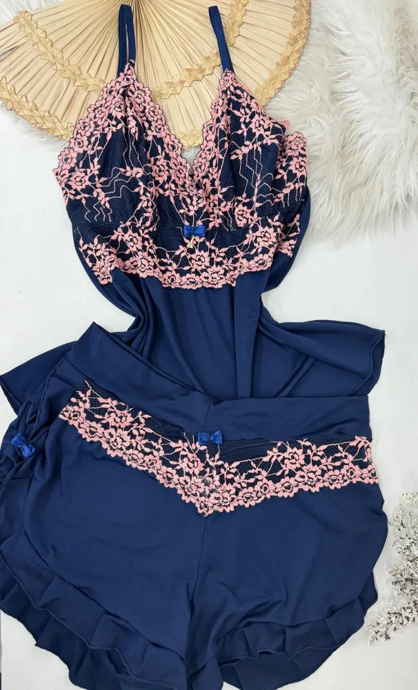 BABY DOLL FLUFLU PLUS SIZE  - rendas bicolor 8