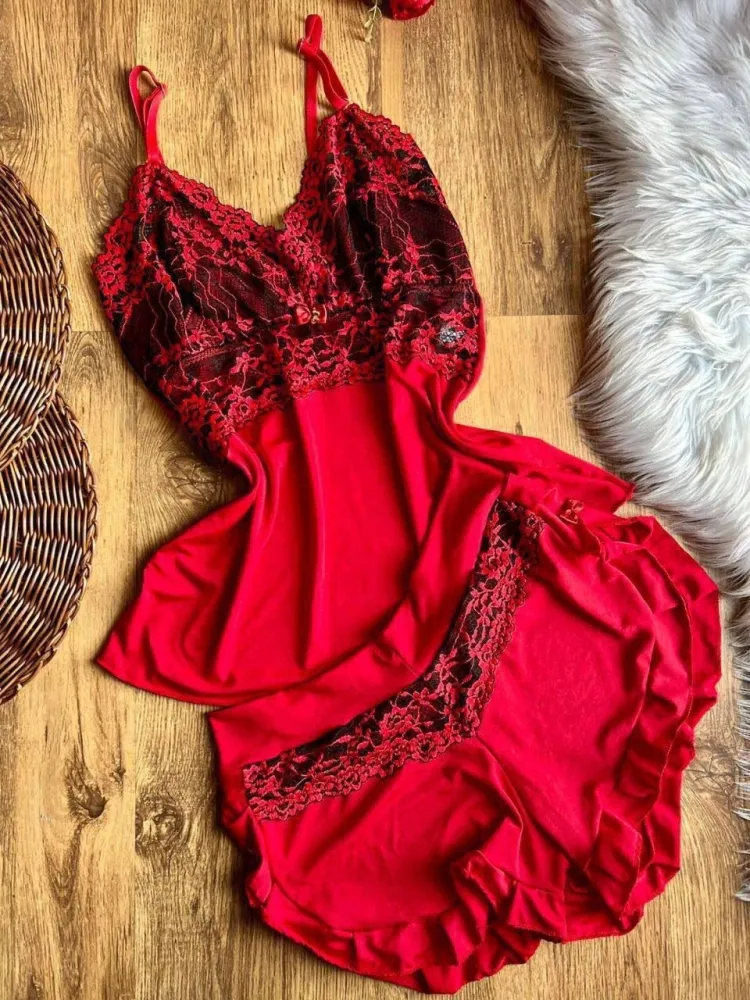 BABY DOLL FLUFLU PLUS SIZE  - rendas bicolor 7