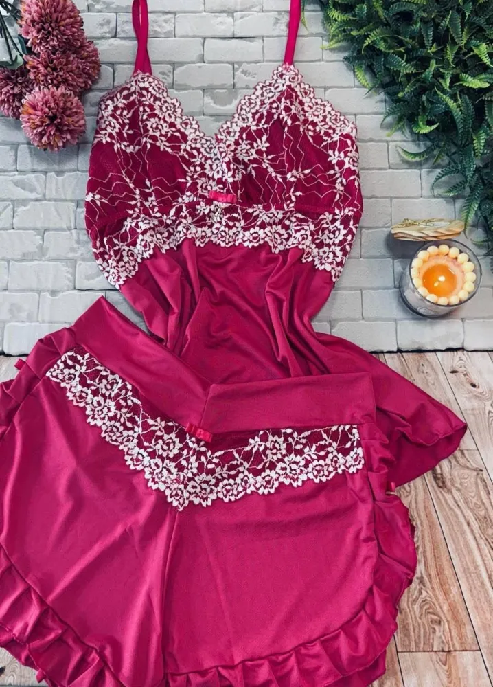 BABY DOLL FLUFLU PLUS SIZE  - rendas bicolor 4