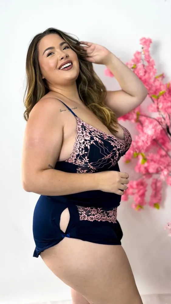 BABY DOLL FLUFLU PLUS SIZE  - rendas bicolor 2