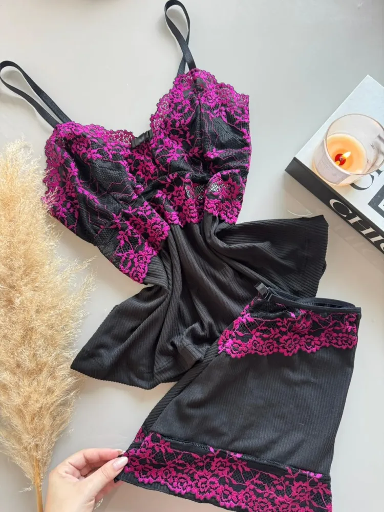 BABY DOOL SUEDE CANELADO ELIZE  - PRETO C/INVEJA - Detalhe