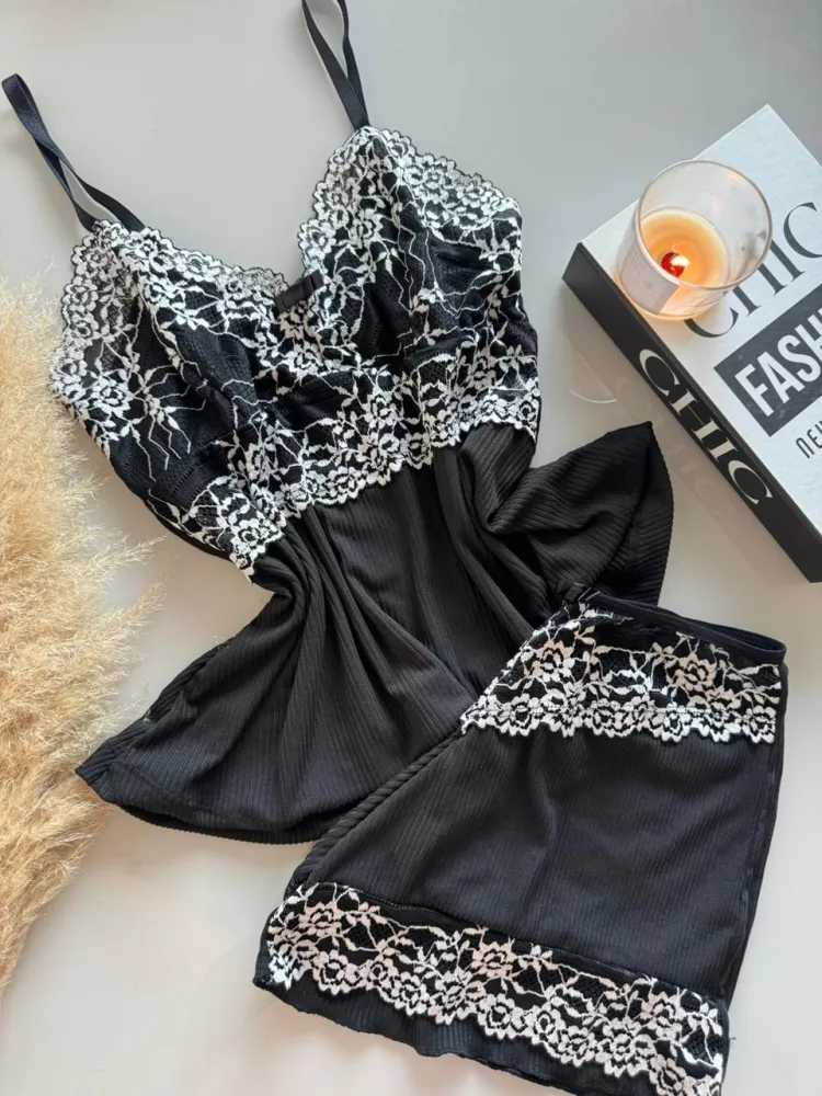 BABY DOOL SUEDE CANELADO ELIZE  - PRETO C/BRANCO - Detalhe