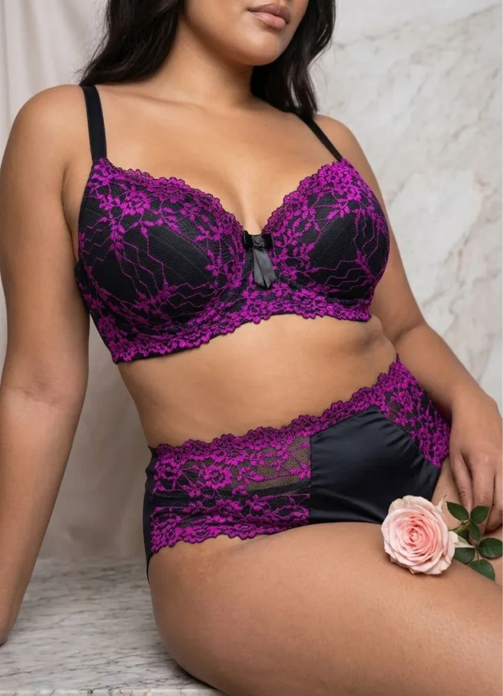 CONJUNTO PLUS SIZE JENNIFER  - RENDAS BICOLOR