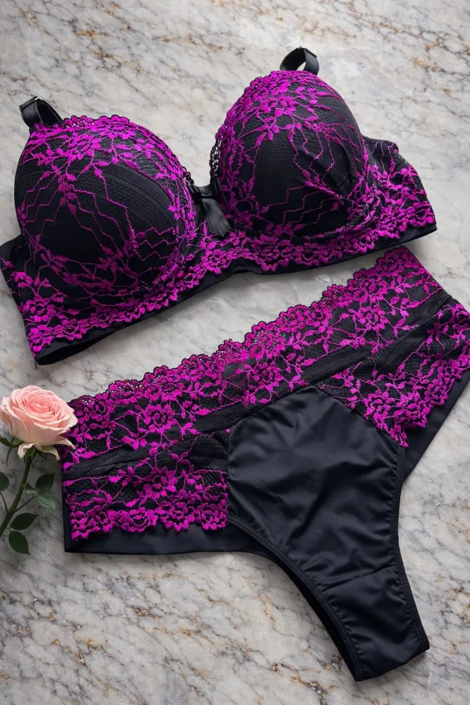 CONJUNTO PLUS SIZE JENNIFER  - RENDAS BICOLOR - Detalhe