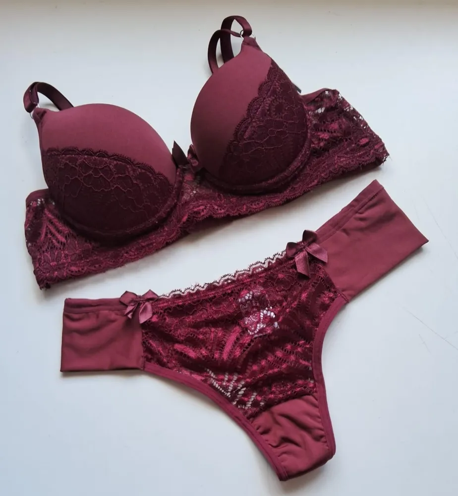 CONJUNTO C/BOJO LR  - VINHO (rendas variadas) 2