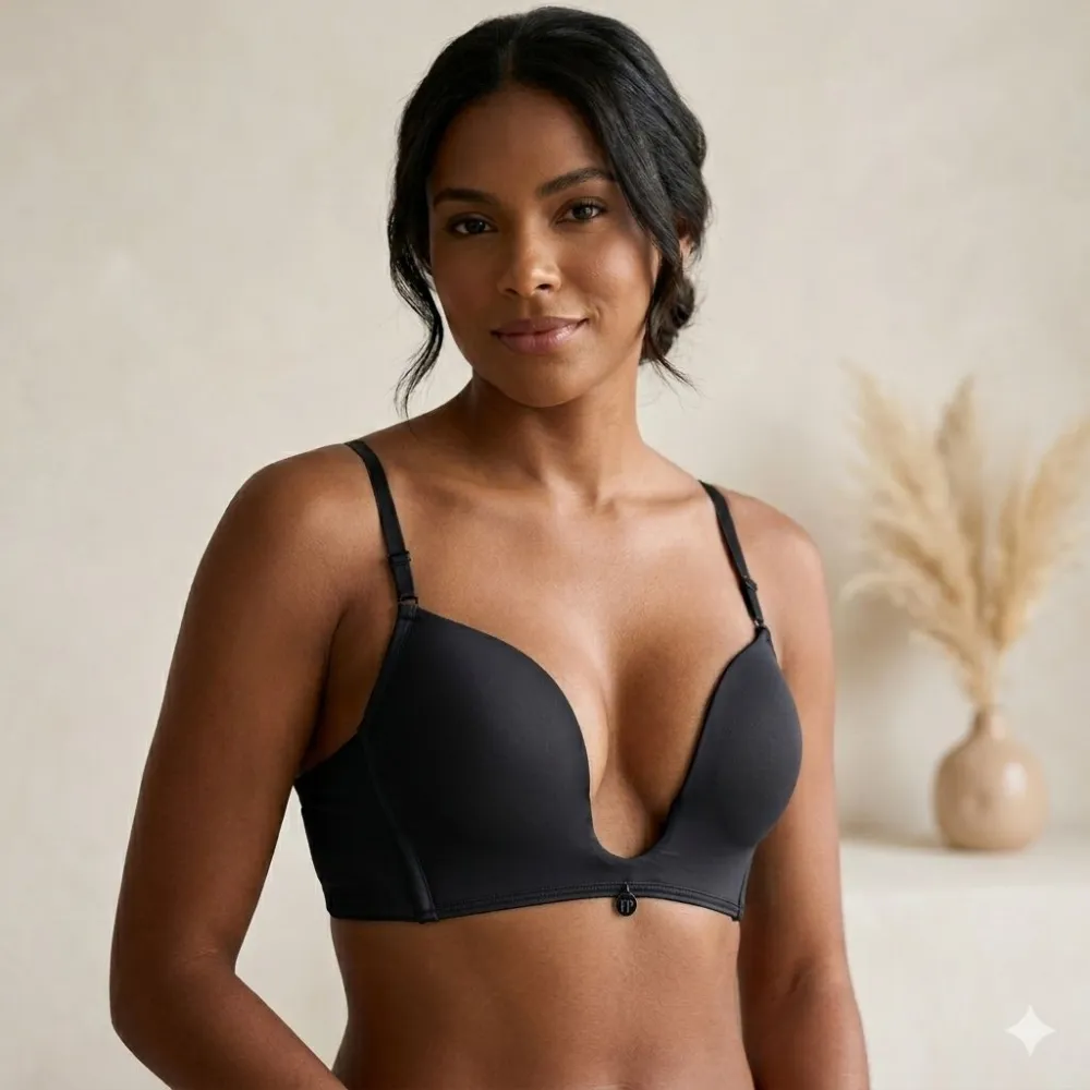 SUTIÃ DECOTE PROFUNDO COMFY  - Preto