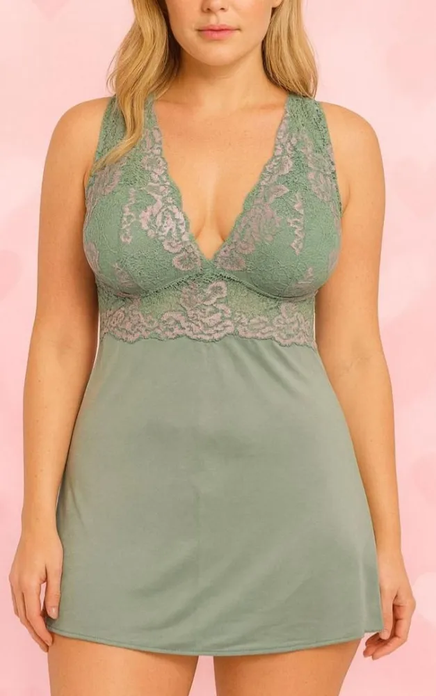 CAMISOLA SUEDE VIRGÍNIA BICOLOR  - Verde claro