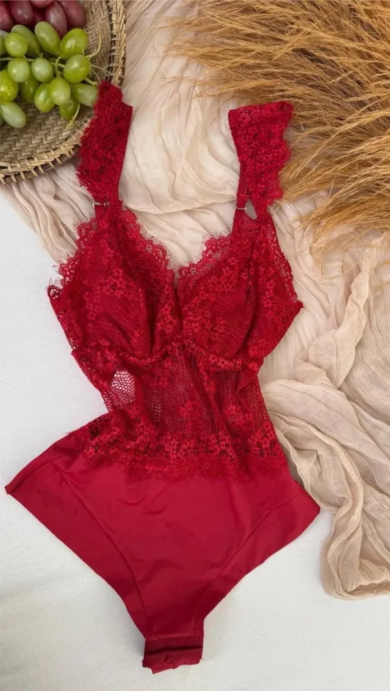 BODY S/BOJO ULTRALUXO JESSY  - tecido microfibra e renda cilios - Detalhe