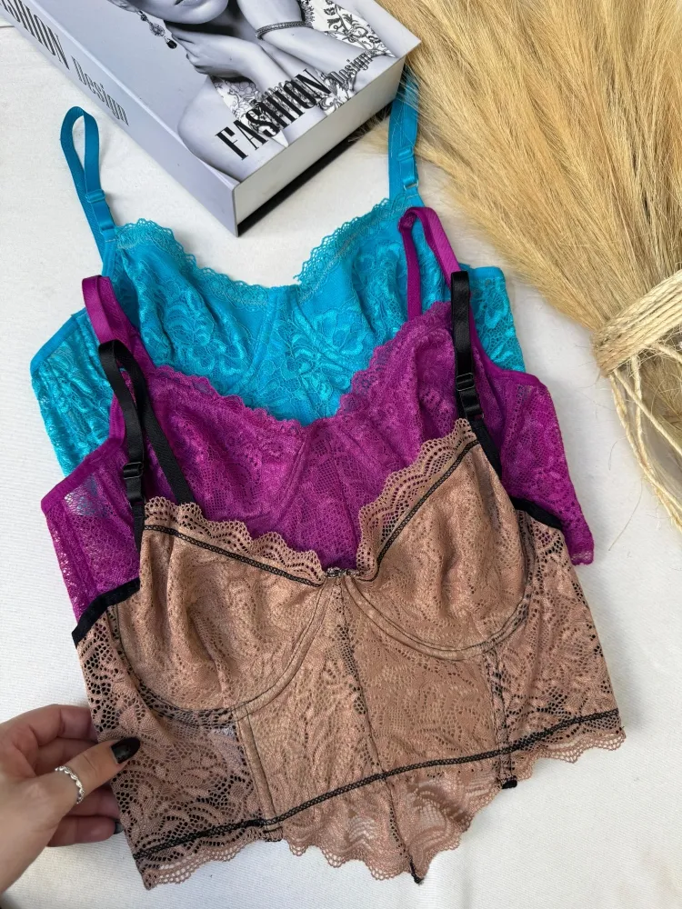 Conjunto s/bojo cropped Scarlet  - Marrom - Detalhe