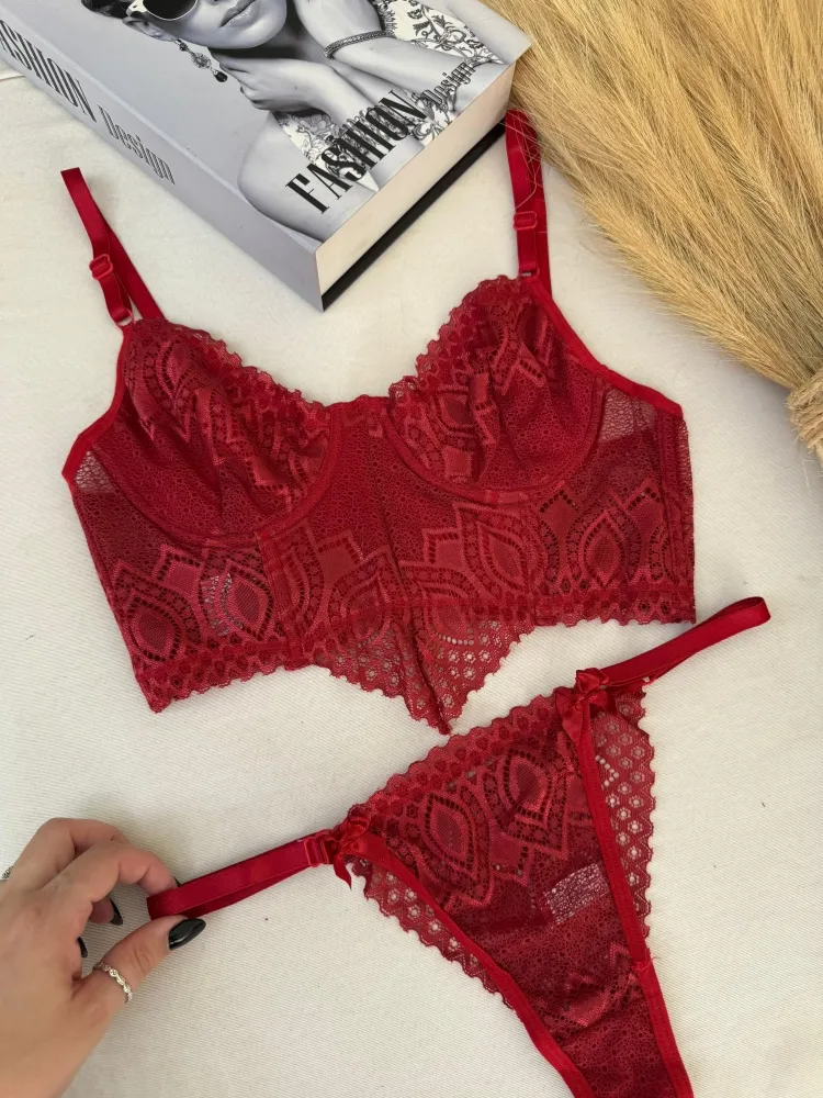 Conjunto s/bojo cropped Scarlet - Vermelho 0
