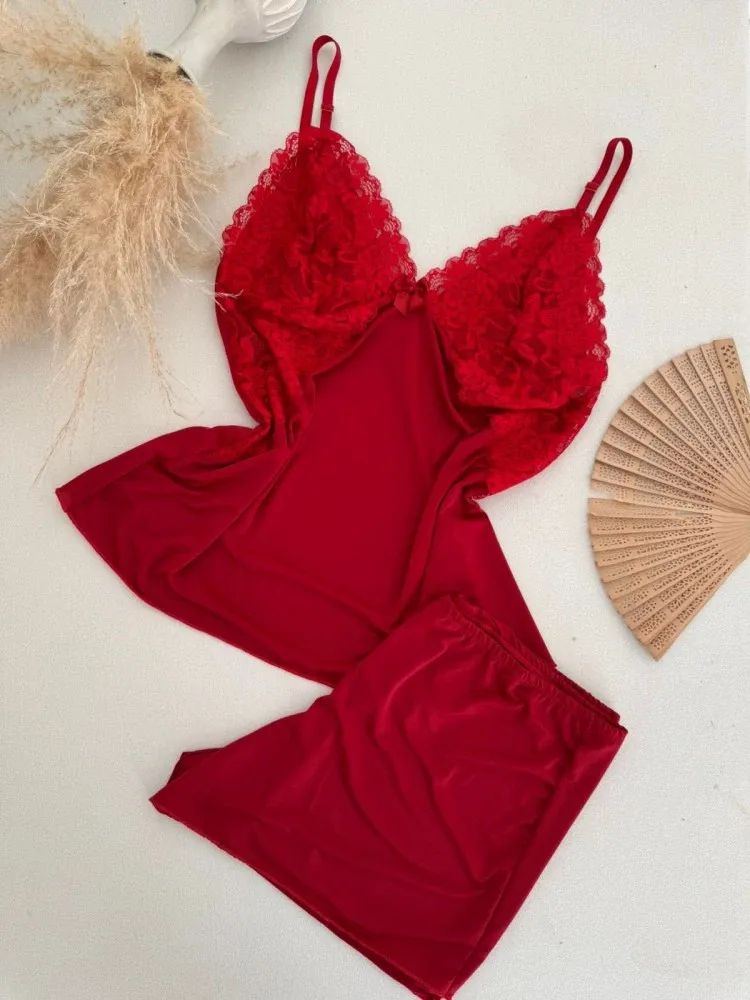 Baby dool Plus Size Katia  - VERMELHO