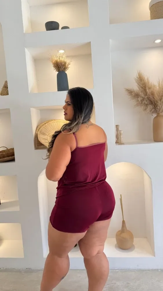 Baby dool Plus Size Katia - Vinho 2