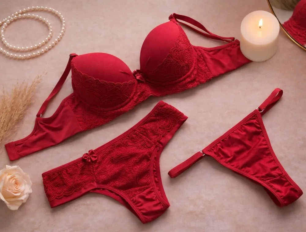 CONJUNTO C/BOJO RENDADO VALESCA  - são 2 calcinhas 4