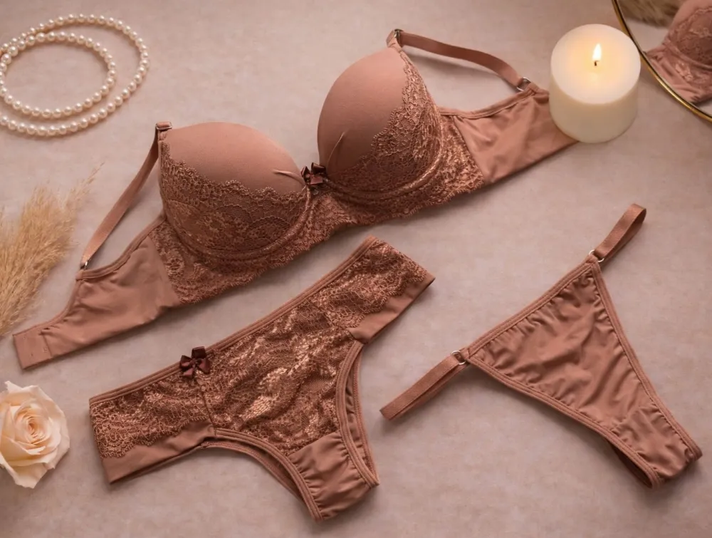 CONJUNTO C/BOJO RENDADO VALESCA  - são 2 calcinhas