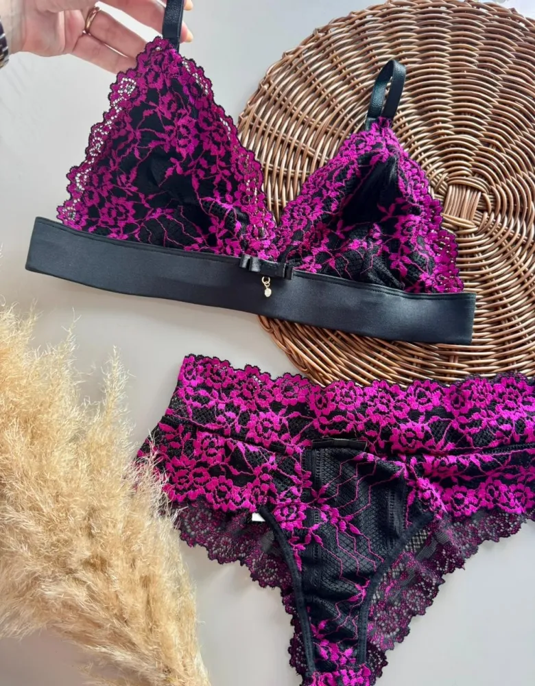 CONJUNTO S/BOJO CAROLINA  - PRETO C/INVEJA