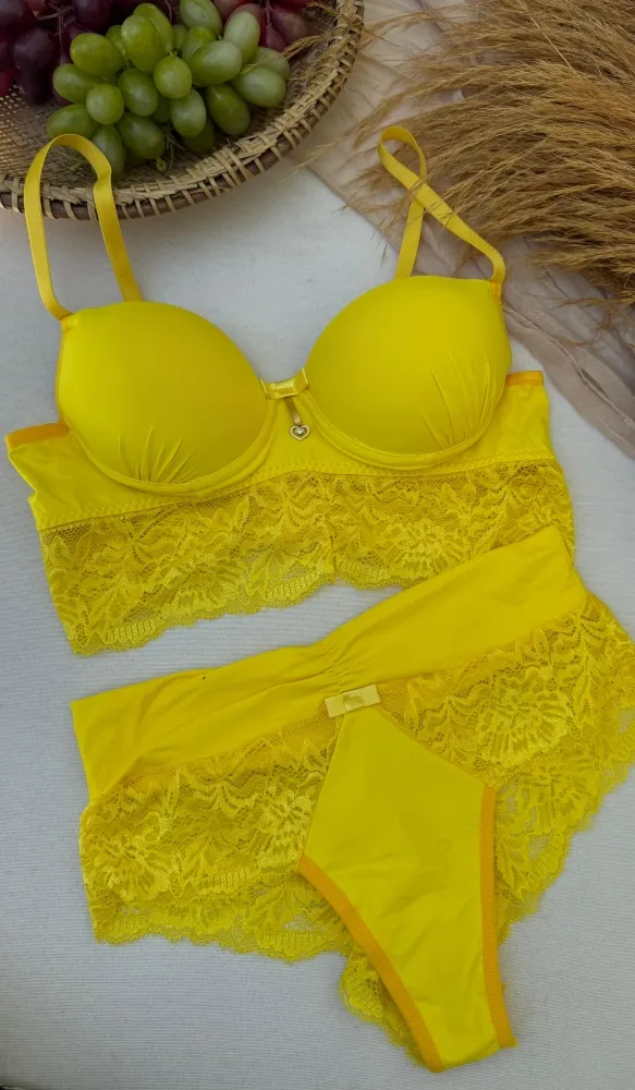 CONJUNTO C/BOJO LAVINIA  - AMARELO