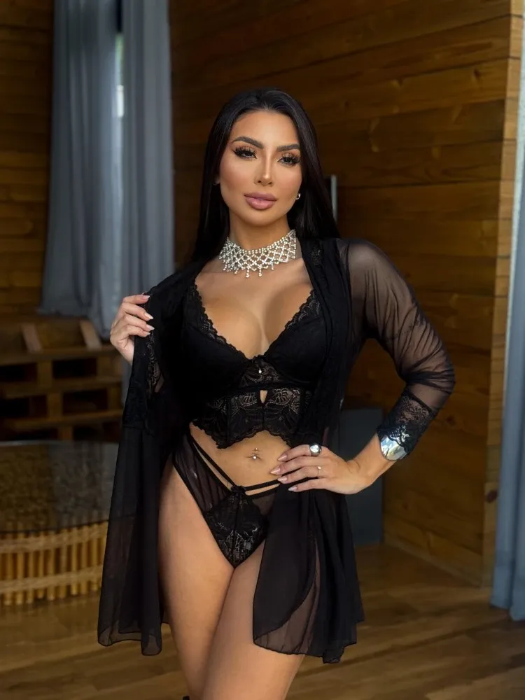 ROBE TULE DÉBORA (conjunto Isis vendido separadamente) - Preto (rendas variadas) 0