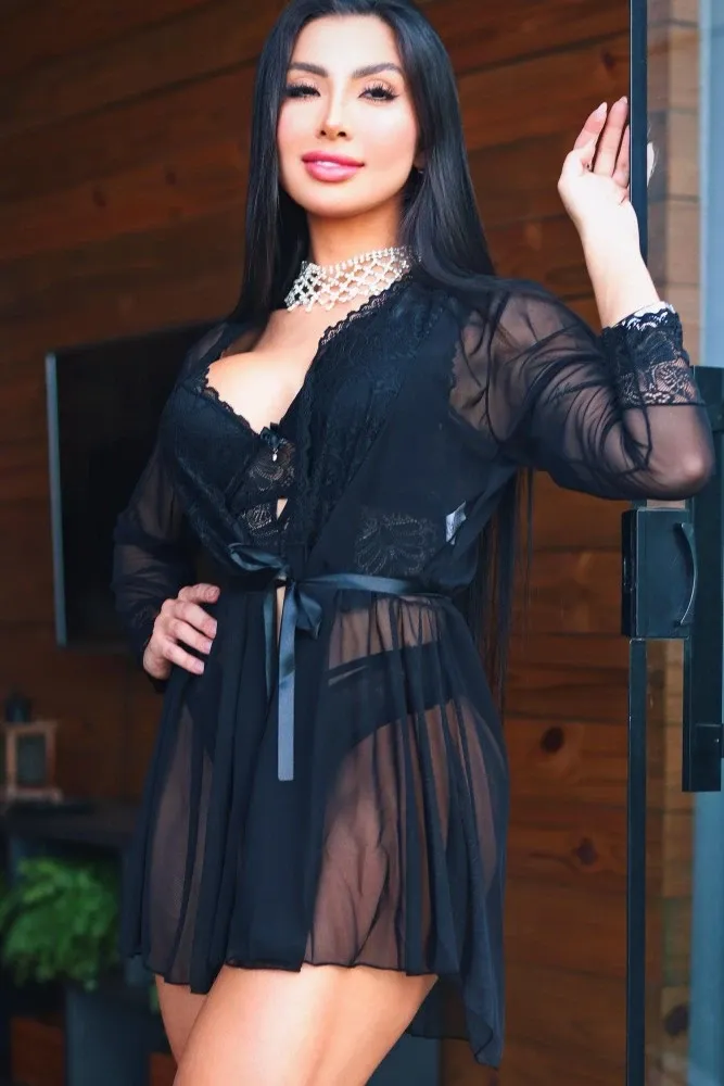 ROBE TULE DÉBORA (conjunto Isis vendido separadamente) - Preto (rendas variadas) 1