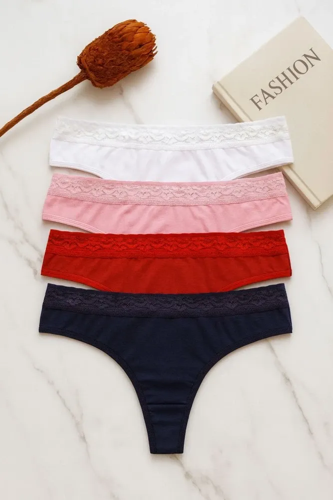 Calcinha algodao fio rendinha 3