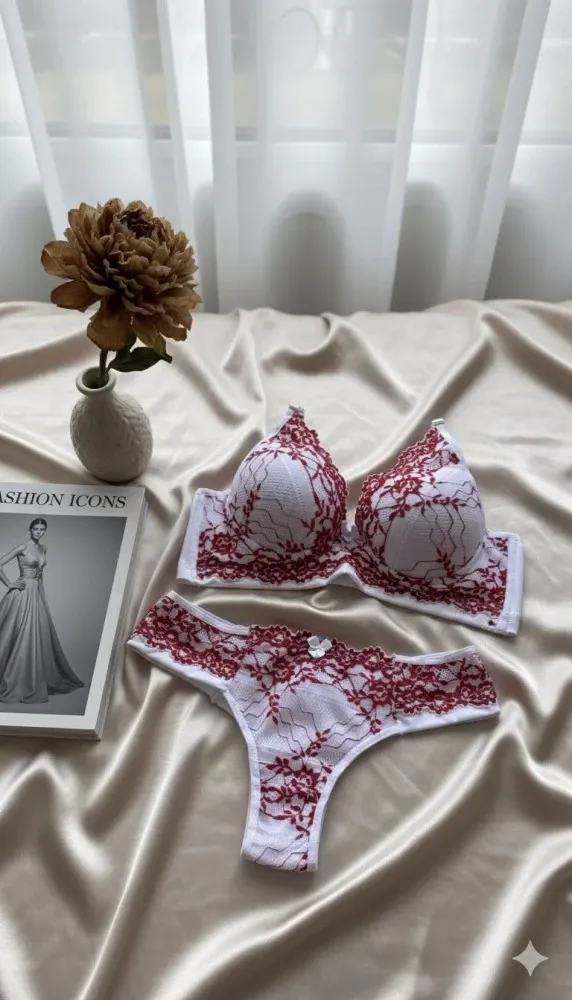 CONJUNTO ULTRA LUXO MICHELE - Branco c/rubi 0