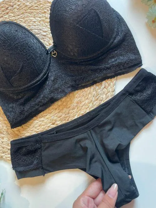 Conjunto Renda Coracao 7