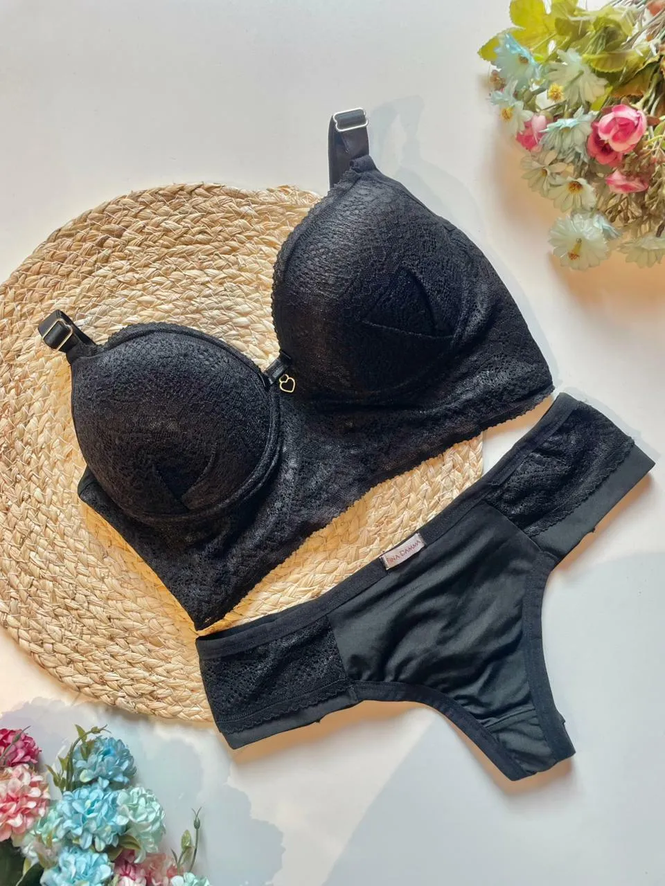 Conjunto Renda Coracao 8