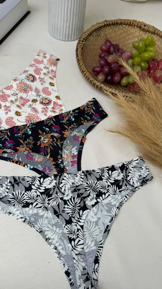 CALCINHA S/COSTURA ESTAMPADA FIO  ( não é possível escolher estampa - estampas variadas )