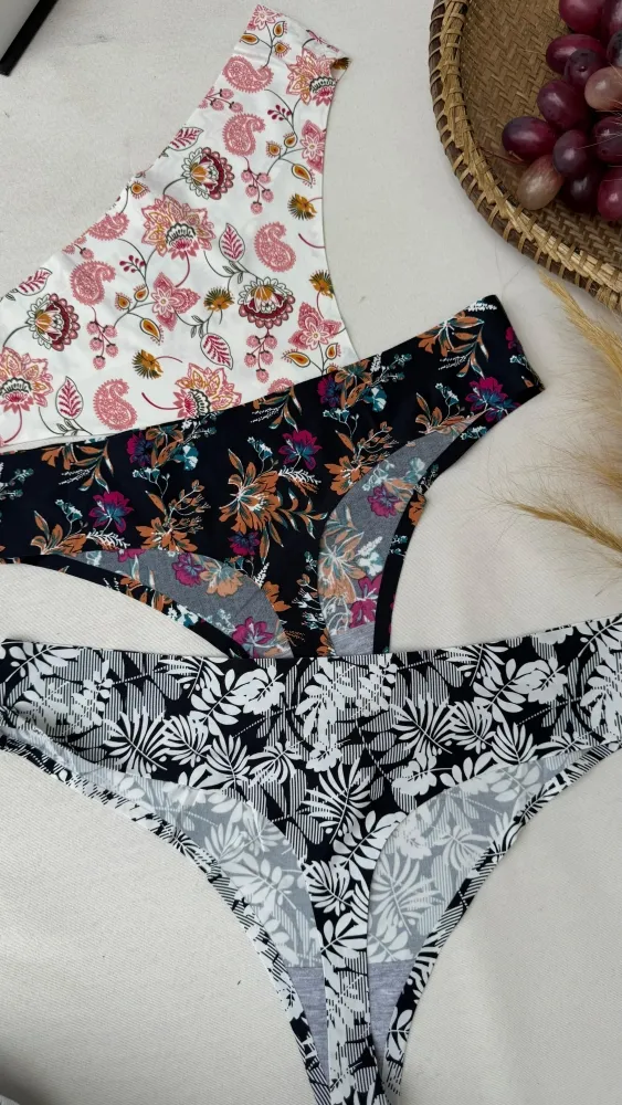 CALCINHA S/COSTURA ESTAMPADA FIO  ( não é possível escolher estampa - estampas variadas ) - Detalhe