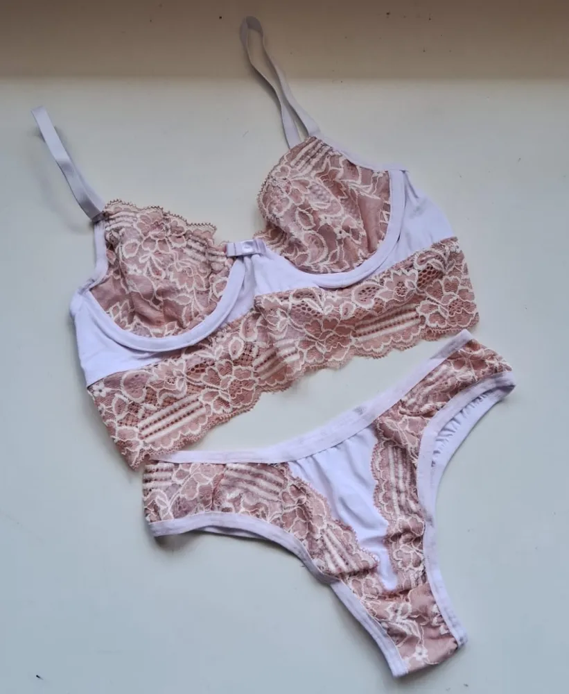 CONJUNTO S/BOJO PIETRA  - BRANCO C/ ROSE