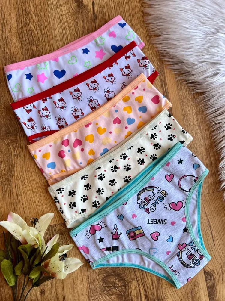 CALCINHA INFANTIL ALGODÃO VIÉS  (não é possível escolher estampa - estampas variadas) 3