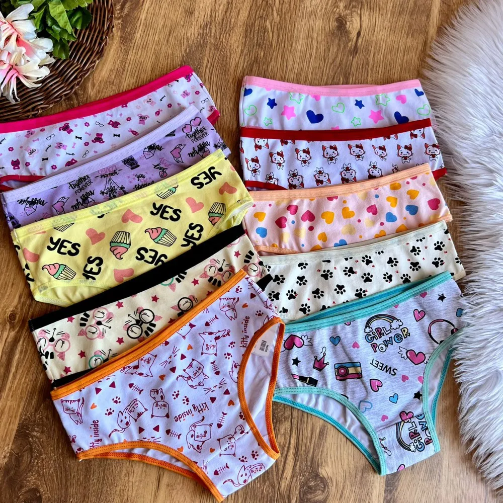 CALCINHA INFANTIL ALGODÃO VIÉS  (não é possível escolher estampa - estampas variadas) 2