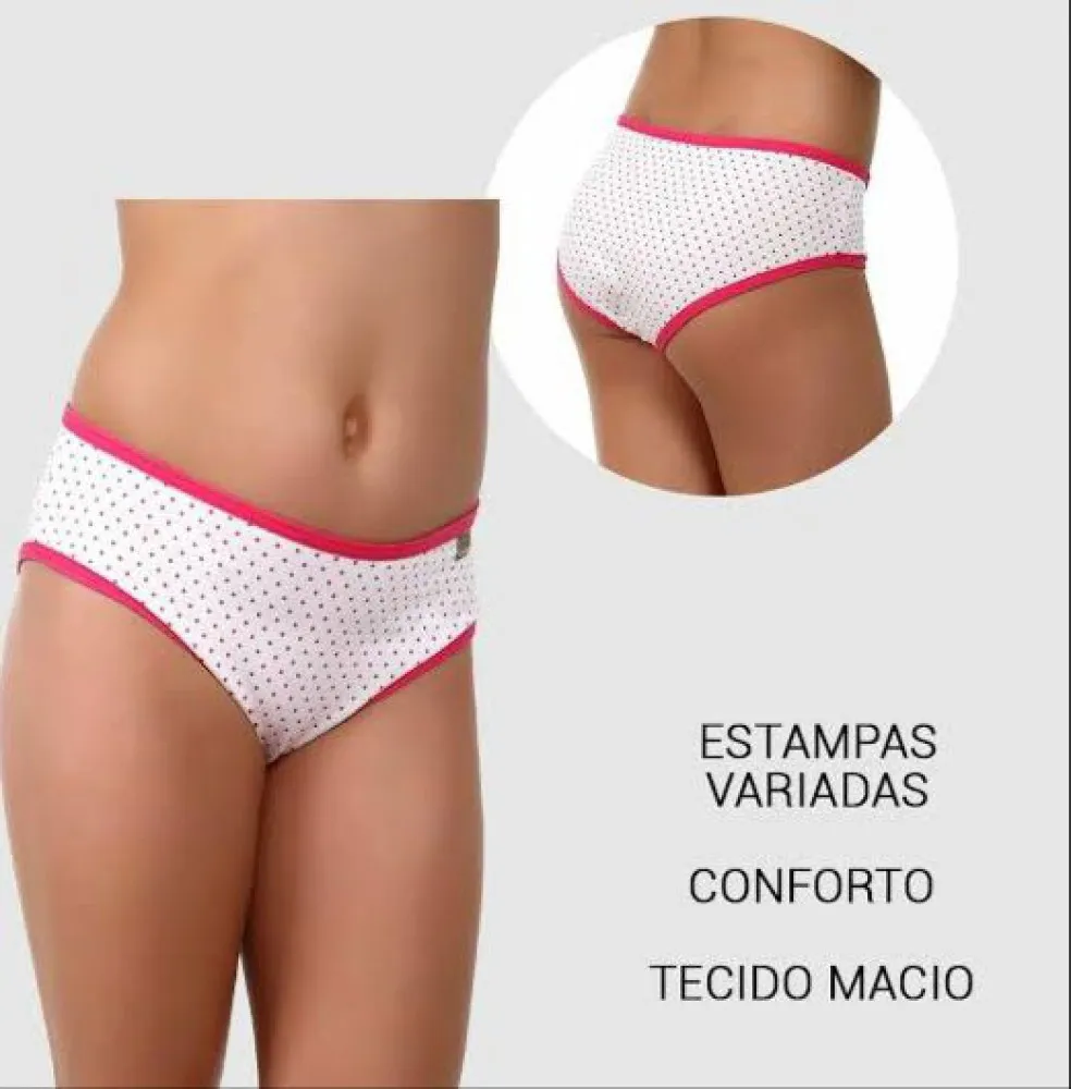 CALCINHA INFANTIL ALGODÃO VIÉS  (não é possível escolher estampa - estampas variadas) 4