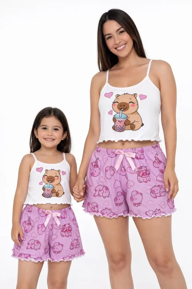 KIT MAE E FILHA SUEDE S/702S - CAPIVARA 0