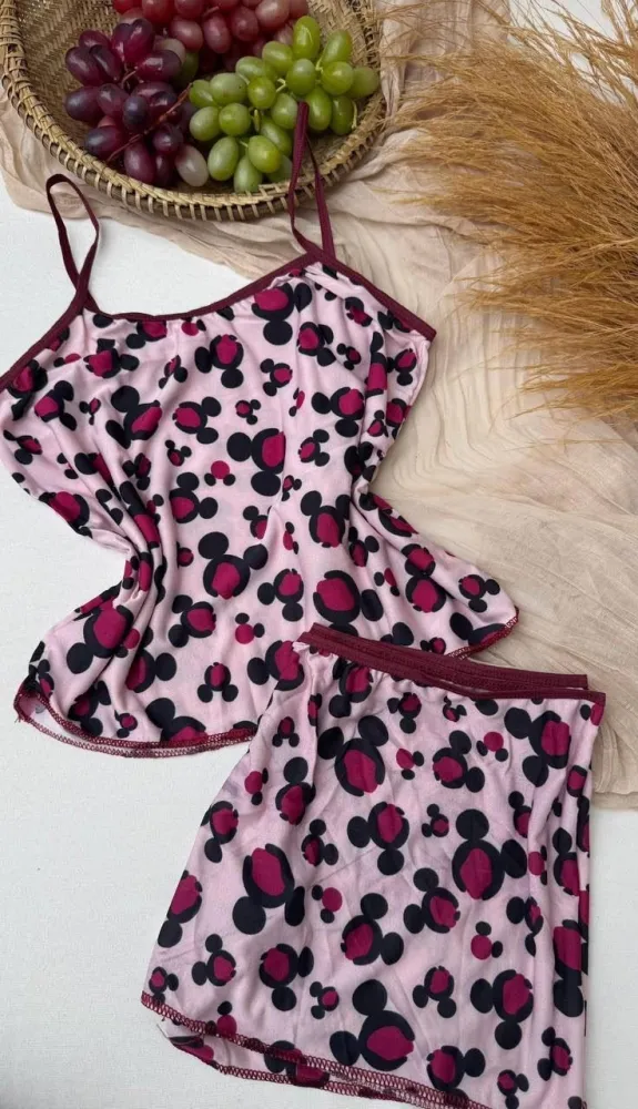 Baby Doll Cropped Poliester Lorena As Estampas Sao Variadas 5