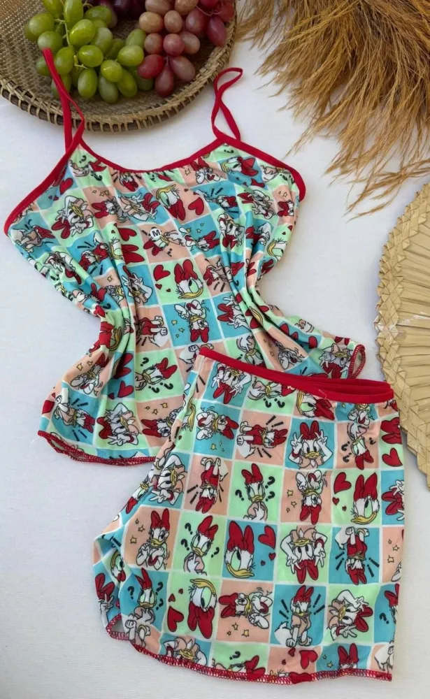 Baby Doll Cropped Poliester Lorena As Estampas Sao Variadas 6