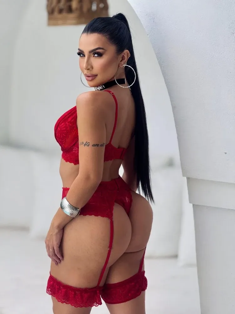 CINTA LIGA ANGÉLICA  - Vermelho (rendas variadas) - Detalhe