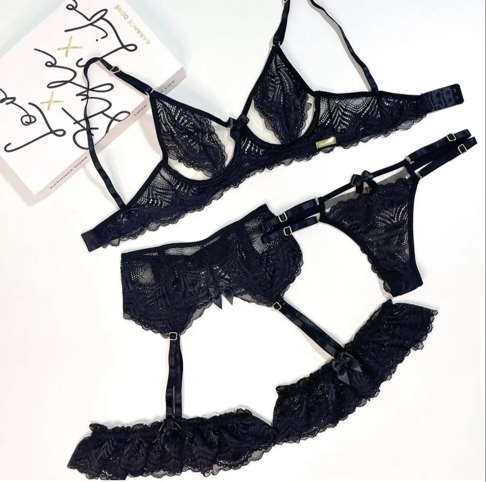 CINTA LIGA ANGÉLICA  - Preto (rendas variadas) 4