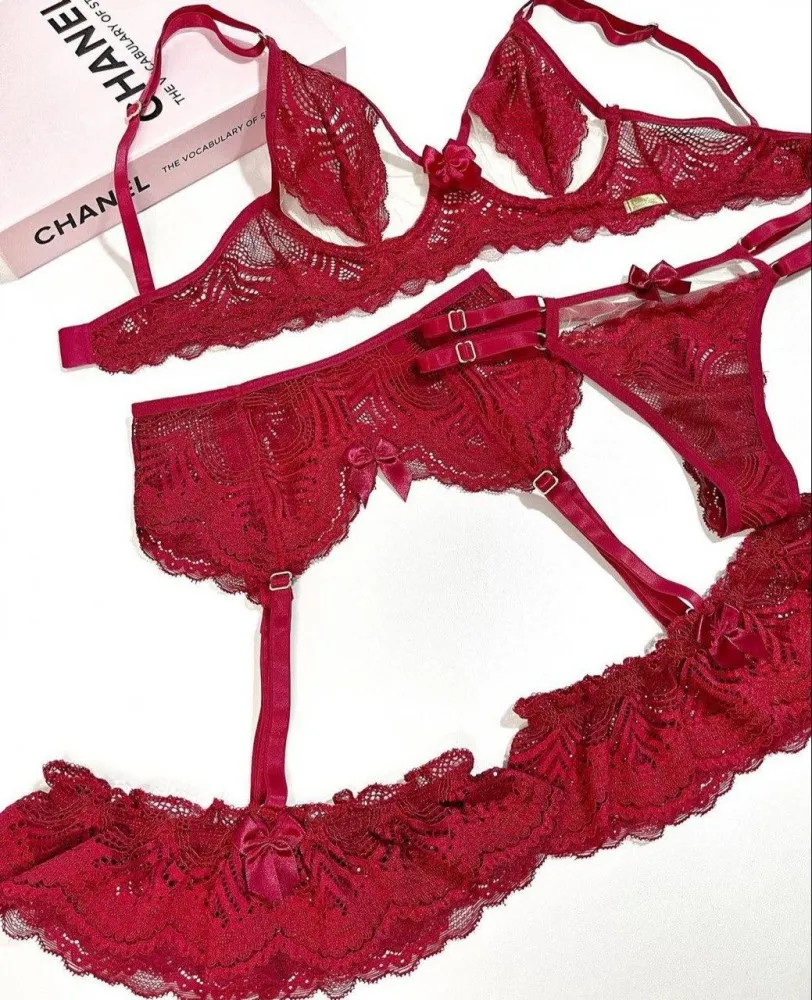 CINTA LIGA ANGÉLICA - Vermelho (rendas variadas) 3