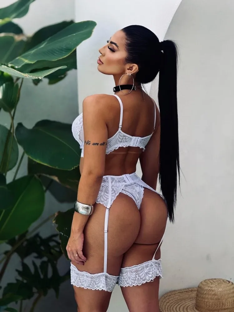 CINTA LIGA ANGÉLICA  - Branco (rendas variadas) - Detalhe