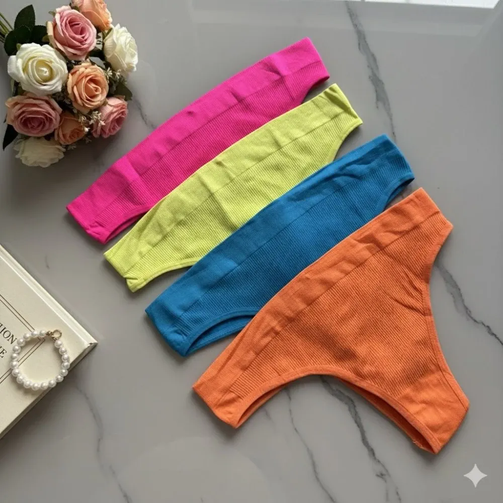 CALCINHA MEIA IMPORTADA FIO COLORIDA (não é possível escolher cor - cores variadas) 4