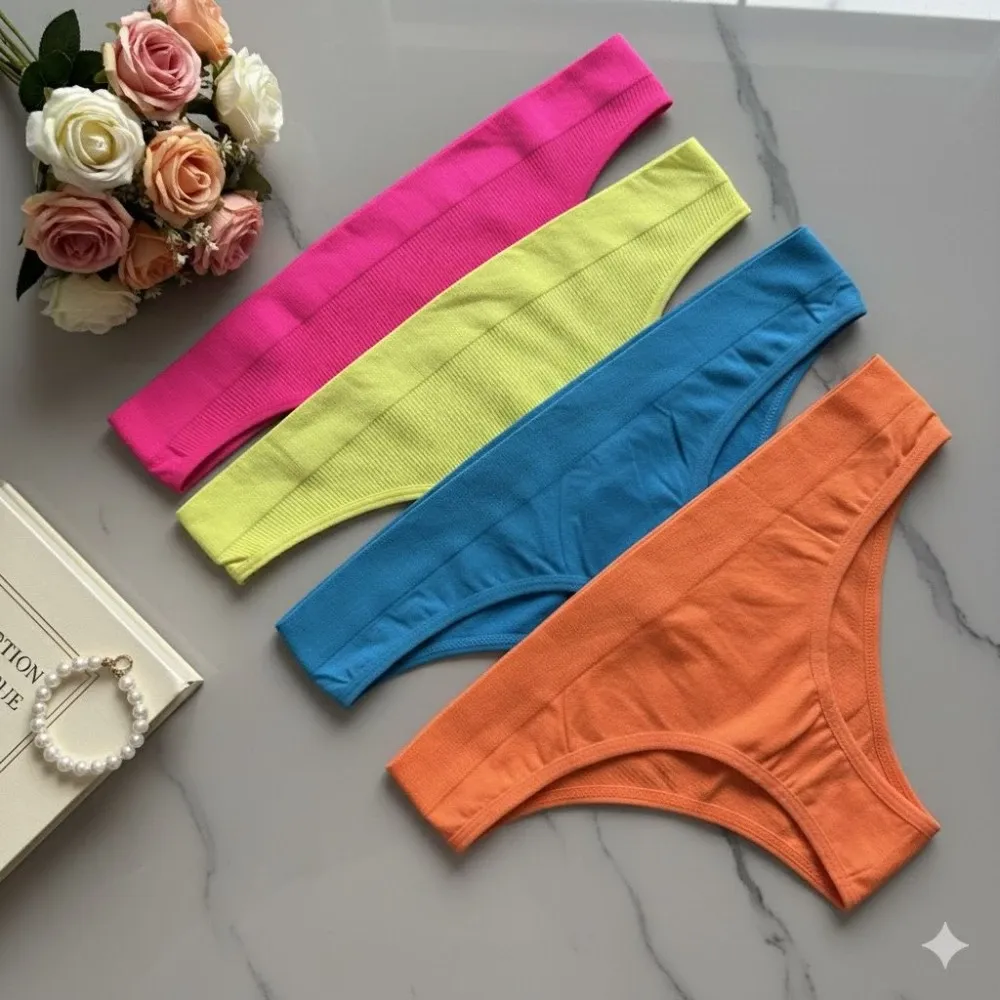 CALCINHA MEIA IMPORTADA FIO COLORIDA (não é possível escolher cor - cores variadas) 3