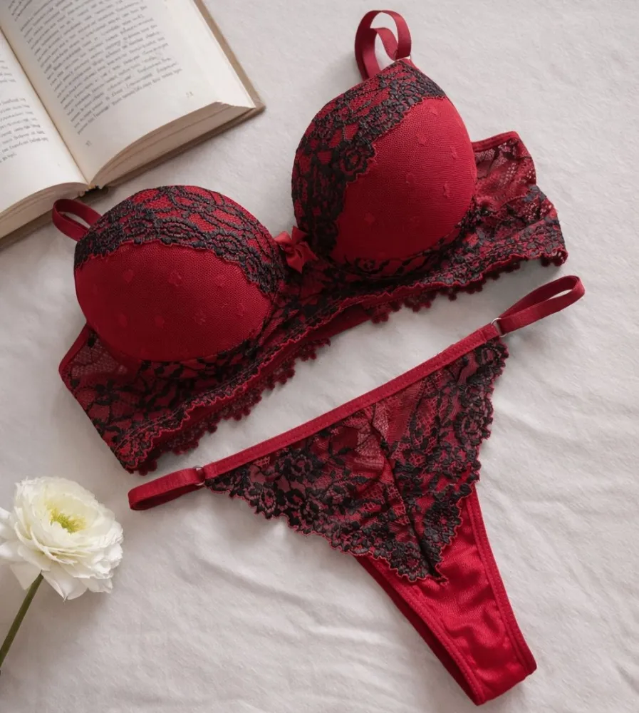 CONJUNTO S/BOJO TULE POÁ TATIANA  - VERMELHO C/PRETO